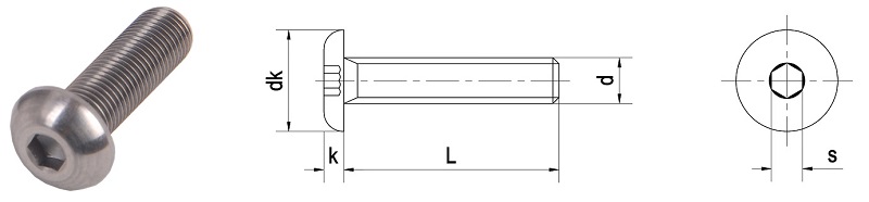 Tiểu chuẩn bulong lục giác chìm đầu mo DIN 7380 ( tiêu chuẩn đức)