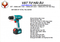 Máy bắn vít TOTAL dùng pin 18 V \" Đai loan\"