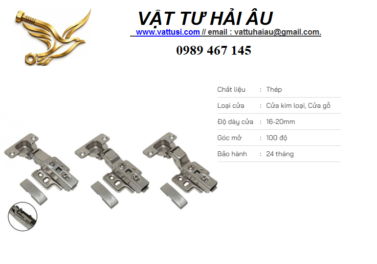 Bản lề bật giảm chấn VICKINI 01409 NP Bản lề bật giảm chấn VICKINI 01409 NP